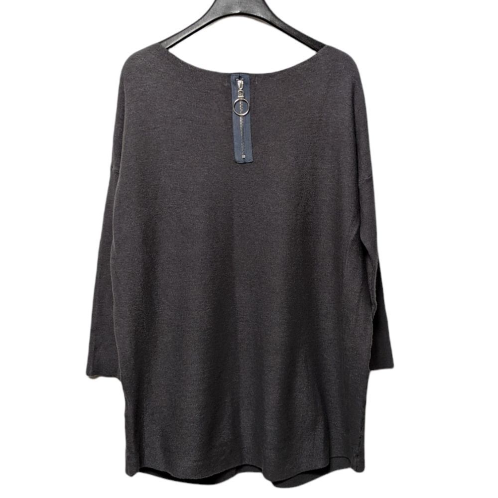 ANGELA MARA Lagenlook Knit Pocket Tunic Oversized Sweater S - Picture 6 of 9